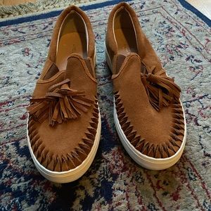 JSlides Slip On Suede Tassel Sneakers